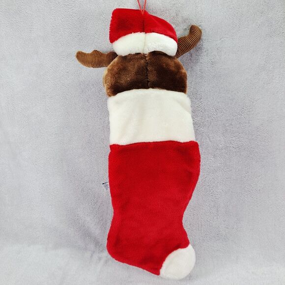 Vintage Christmas Stocking 3D Plush Moose 24" Chrisha Playful 1988  *No sound* - Picture 3 of 12